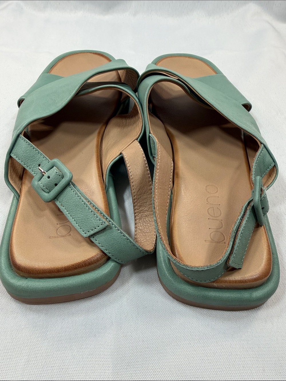 Bueno Elwood Sandals Women’s 11 EU 42 Seafoam Green Leather Slingback - Picture 4 of 9
